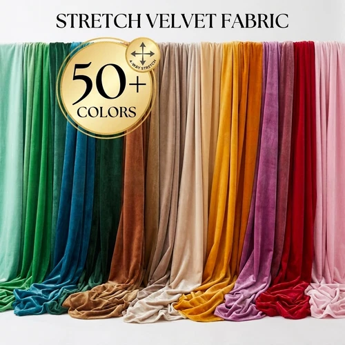 Soft Stretch Velvet Fabric By The Yard 58" Wide Sewing Crafts 50+ Colors USA - product listing photo