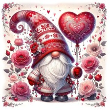 Valentine's Day Gnome Diamond Art Kits for Adults, 5D Diamond Painting for Adult
