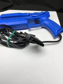 NYKO Cobra Light Gun Blue UN-80039 PS1 PS2 Sega Saturn Powers On Untested As Is 