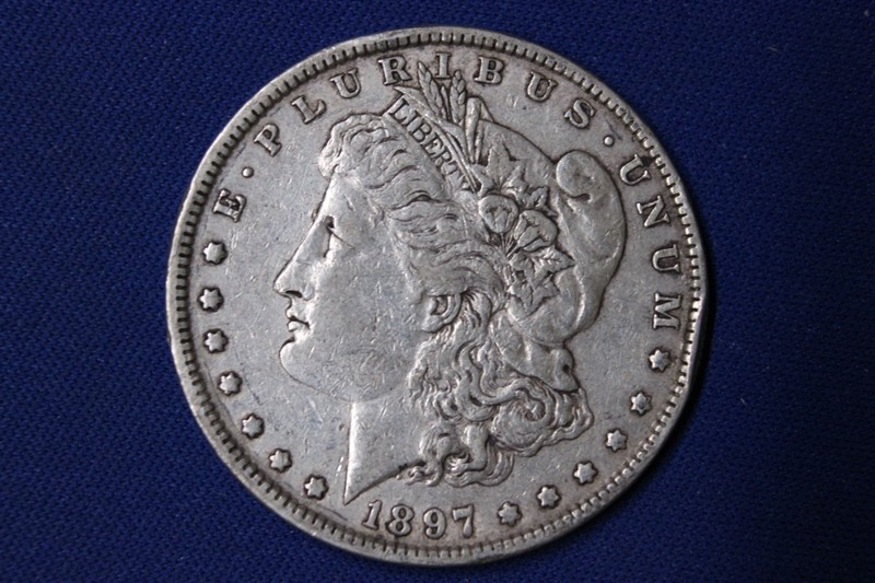 1897 Morgan Silver Dollar Vintage US Mint Coin 90% Silver Original Uncleaned VF