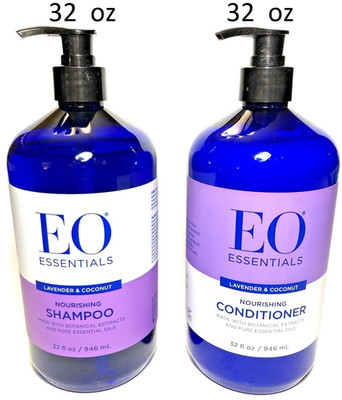 (2 Pack) EO Essential Oils - Lavender & Coconut - SHAMPOO & CONDITIONER - 32 oz 