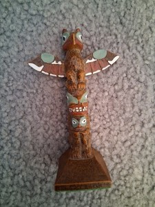 4 " Mini totem pole Free Shipping Figure Made In Canada Desk Hand Made