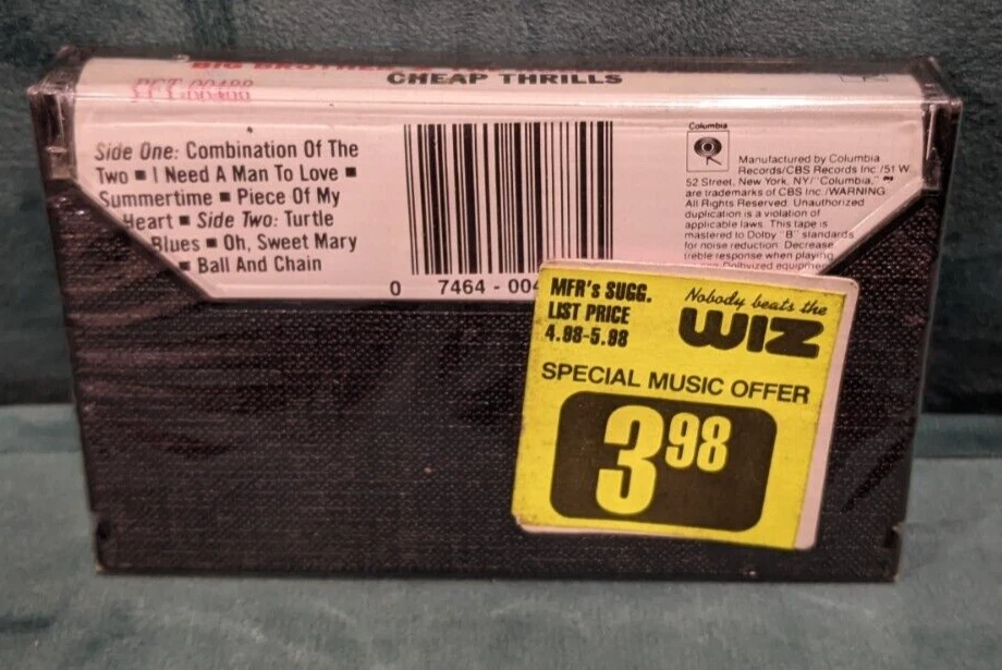 CHEAP THRILLS BIG BROTHER & THE HOLDING COMPANY JANIS JOPLIN CASSETTE SEALED - Image 2 of 3