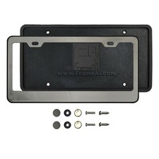Protector trasero de silicona licencia pistola de humo negro metal cromo marco de licencia + tapa de tornillo