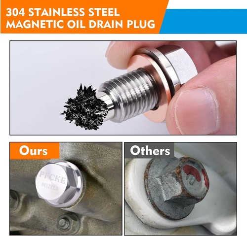 Stainless Steel Engine Neodymium Magnetic Oil Drain Plug with Copper Gasket - Picture 11 of 34