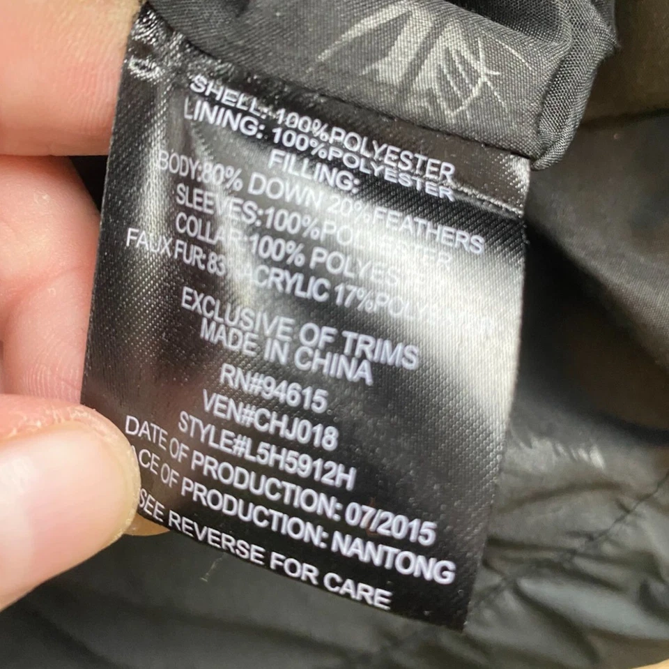 Chaqueta acolchada de plumón para mujer Hawke & Co. M negra 80 % plumón 20 % forro de plumas Foto 4 de 4