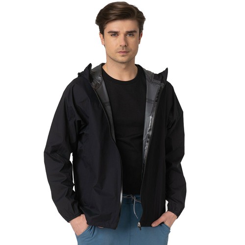Asics Mens Rain Jacket Top Black Sports 
