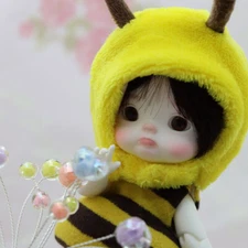 Mini 1/8 BJD SD Ball Jointed Dolls Resin Little Bee Boy Full Set Toy Handmade
