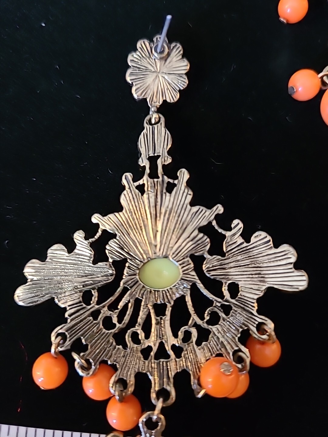 Statement Earrings Gold Dangle Multi Colored Big … - image 7