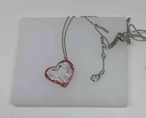 Swarovski Mini Sweet Heart Pendant Pink Crystals 1144380 15" - 17" Chain NWT - Picture 11 of 12