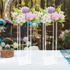 2PCS 39" Acrylic Flower Stand Column Vase Centerpieces Clear Wedding Decoration