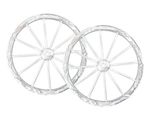 30 In Wooden Wagon Wheels Decorative Wall Decor Set Of Two