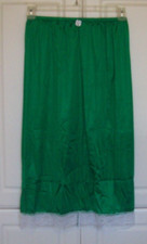 KELLY GREEN Nylon Tricot LONGER SLIP  Men Women Waist 24-34"  Length 31"