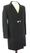 Pinko Womens Black Coat Wool Jacket Lined Two Buttons Smart Casual Size Uk 12