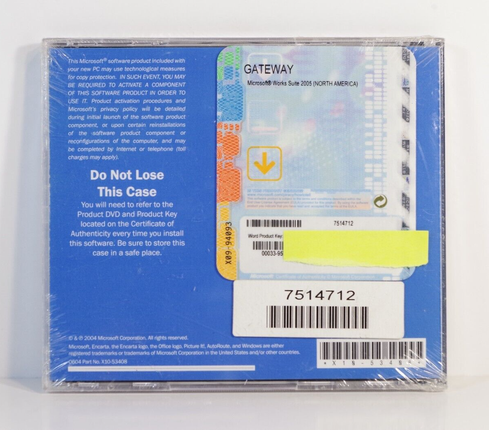 MICROSOFT WORKS SUITE 2005 DVD New Sealed w/product key sticker | eBay