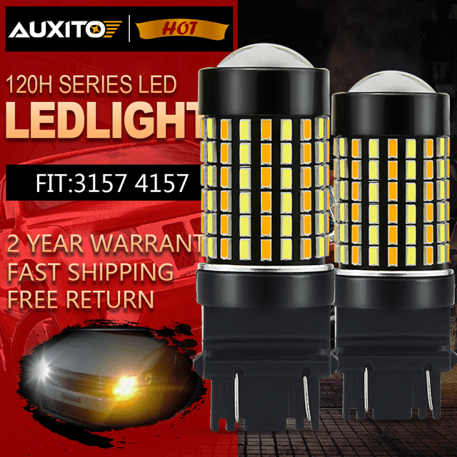 AUXITO 3157 4057 3057 Amber Yellow LED Turn Signal Light Bulb for Dodge Chrysler