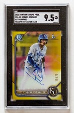 2022 Bowman Chrome Herard Gonzalez Yellow Refractor Auto /75 #CPA-HG SGC 9.5 MT+