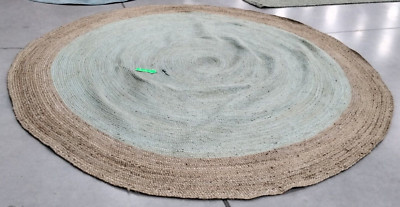 AQUA / NATURAL 10' X 10' Broken Thread Rug, Reduced Price 1172724349 NF801A-10R