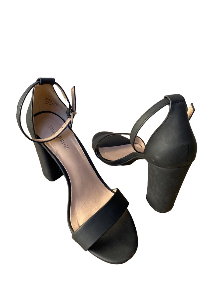 CALL IT SPRING BY ALDO SUEDE BLOCK HEEL ANKLE STRAP SANDALS HEELS  WOMEN'S 7.5 - Image 4 of 4