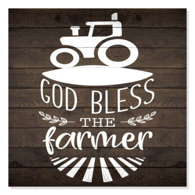 God Bless the Farmer Rustic Looking Inspiration Farmhouse Wood B3-12120061031