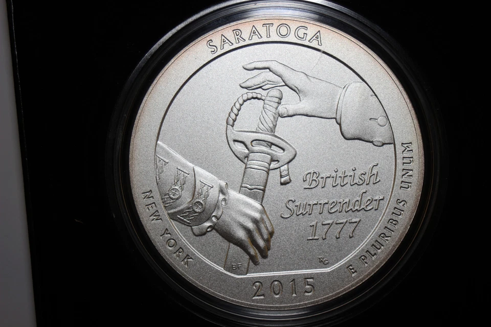 2015-P Saratoga NY America the Beautiful Five Ounce Silver Uncirculated(NUM4489) - Image 4 of 4