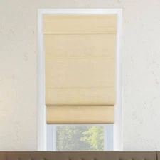 Chicology Abaca Cream Cordless Light Filtering UV Protection Roman Shade 23"x64"