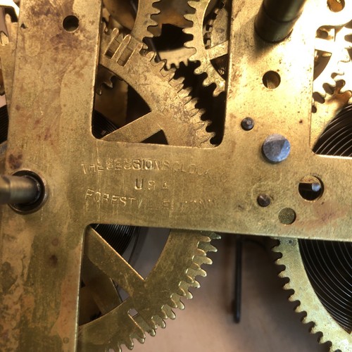 Vintage Antique Sessions Mantle Clock Winding Movement PARTS REPAIR - Picture 2 of 8