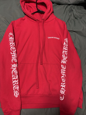 Chrome Hearts Red Scroll Hooide Size M  Authentic 