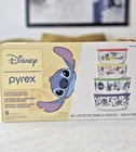 Disney Pyrex Stitch Glass Food Decorated Storage Bowl & Lid Set 8 Pieces