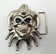 Skull Court Jester Metal Belt Buckle Gothic Punk Biker Streetwear Ships Fast 
