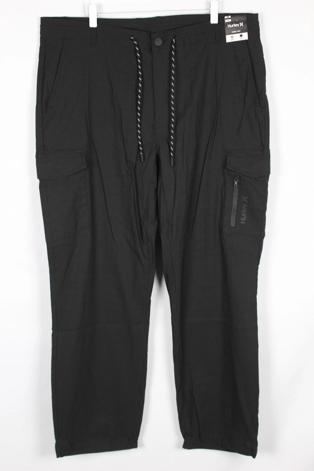 Hurley Men's Venture Cargo Pants 38 x 32 Black Zip Pocket