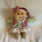 Vintage Cabbage Patch kids jakks pacific black pink hair doll brown eye