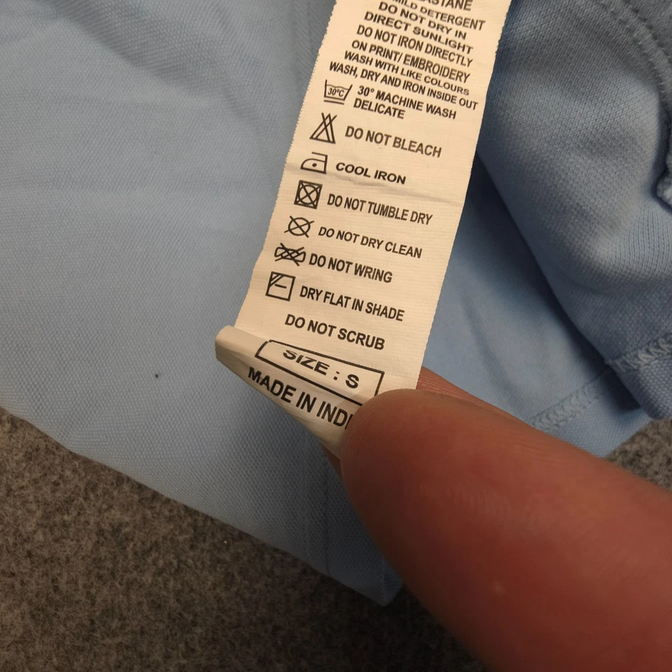 Camisa United Colors of Benetton Mujer PEQUEÑA Azul Algodón Polo Cuello Talla S Foto 4 de 4