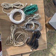Lot Of 10 Telephone Line Cord Heavy Duty Cords Various Lengths