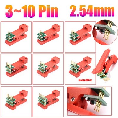 PCB Clips Test Stand with 3~10 Pin Pogo Pins 2.54mm Spacing for Program Burning
