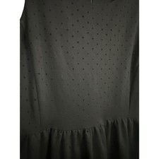 Gap Black Tonal Polka Dot Sleeveless Fit and Flare Skater Dress Large