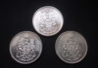 Collectors Lot of 3 Canadian Silver 50 Cents BU Ungraded Coins