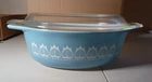 Vintage Pyrex Blue Tulip #043 1.5 Quart Casserole w/Lid