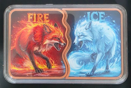 2 x 5 oz (10 oz total) Fire & Ice Fox Copper Fusion Bar in Capsule