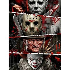 Halloween Horror 5D Diamond Painting Kit 12 x 16 Inch DIY Craft Home Wall Decor
