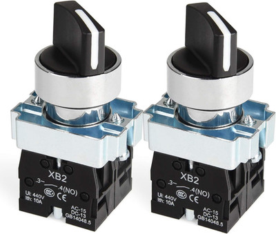 (Pack of 2) 22mm 3 Position Selector Switch Maintained 2NO XB2-20X/31 (3 Positio