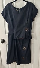 Vintage Renmor Women's Size 12 (?)  Black Silk Dress Lined No Size Tag EUC
