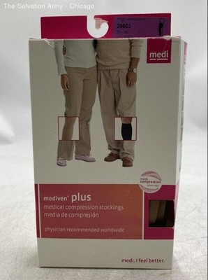 Mediven Plus Unisex Beige Closed Toe 30-40 Thigh Compression Socks Size 3