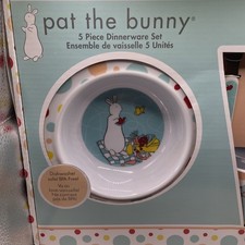 Pat the Bunny 5 Piece Child Melamine Dinnerware Set-NEW