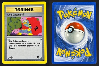 UHU-GASANGRIFF 1. EDITION 78/82 COMMON TEAM ROCKET DEUTSCH POKEMON LP