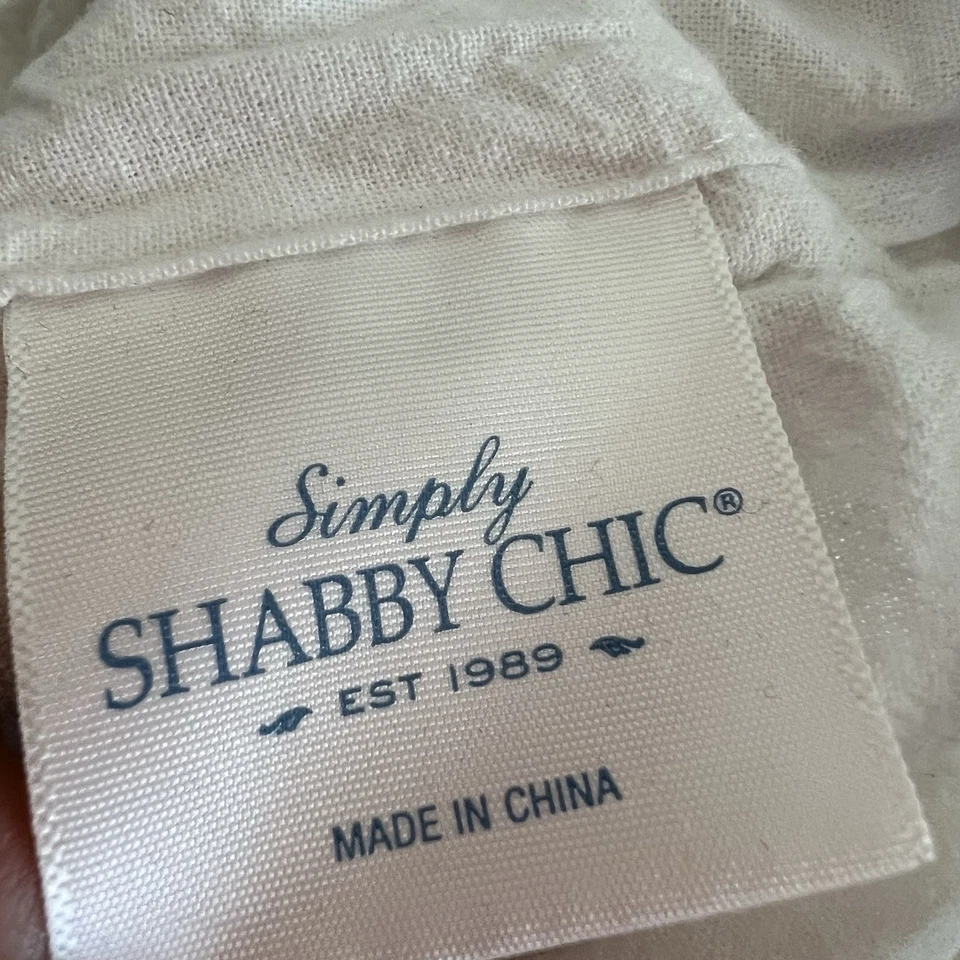 Simply Shabby Chic Linen-Cotton Duvet Cover with Crochet Lace Twin Off-White - Image 2 of 4