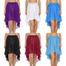 Womens Dancewear Party Skirt Cocktail Costume Cosplay Sheer V Neck Irregular