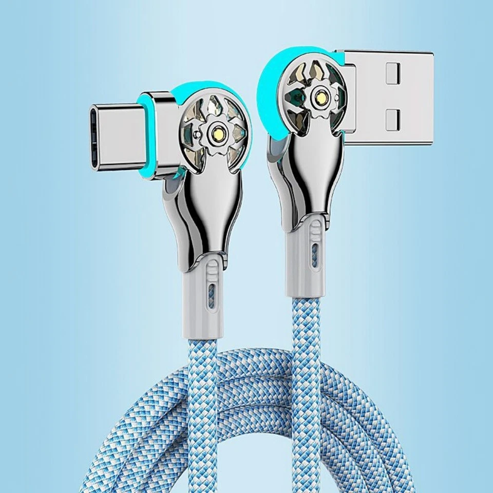 8PC Double bending rotary fast charging Type-C Universal Android Charging Cable - Image 2 of 4