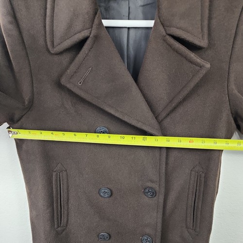 Vintage Forecaster of Boston Brown Wool Blend Double Breasted Navy Pea Coat SZ 8 - Picture 21 of 22