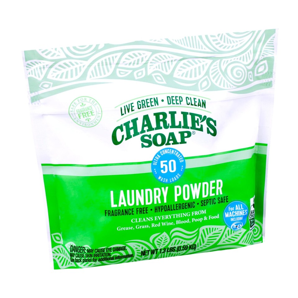 Charlieâ€™s Soap Laundry Powder (50 Loads) Hypoallergenic Washing